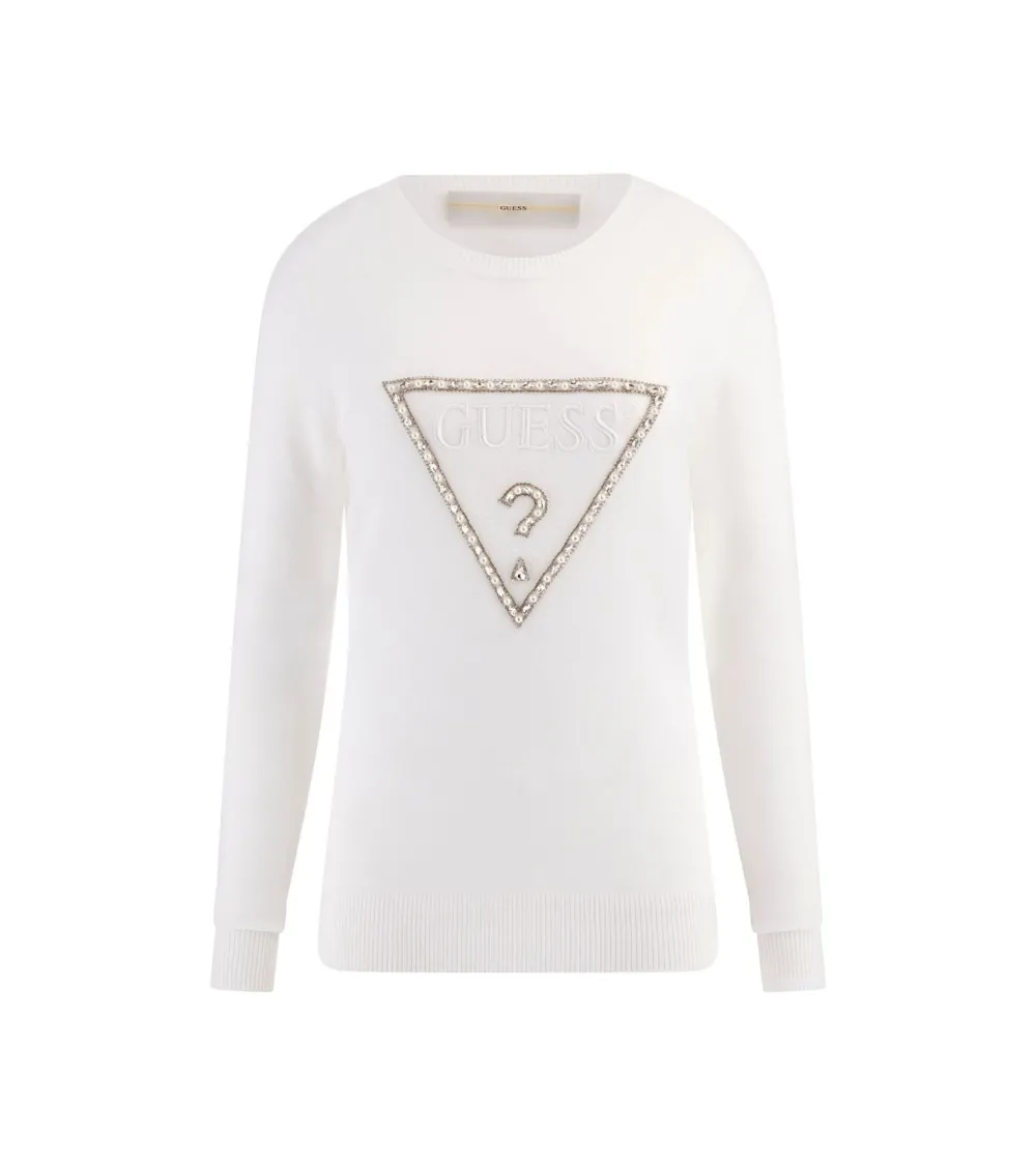 Guess Sweatshirt Rylie Triangle Logo Col Rond