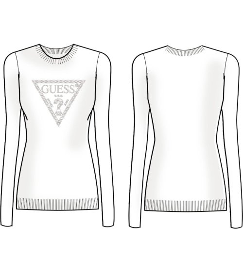 Guess Felpa Rylie Triangle Logo girocollo
