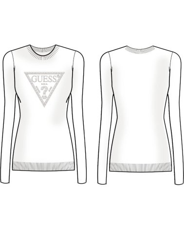 Guess Sudadera Rylie Triangle Logo Cuello Redondo
