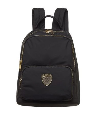 Blauer Freya01 Rucksack mit Reißverschluss und vorderer Tasche