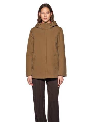 Cappotto Geox con cappuccio e zip frontale