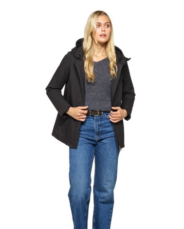 Manteau Geox avec capuche et fermeture éclair frontale