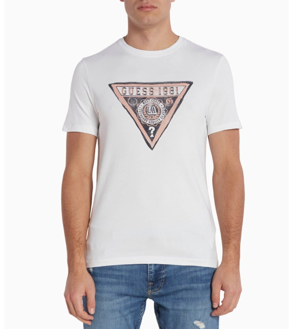 T-shirt Guess avec graphique triangulaire à l'avant