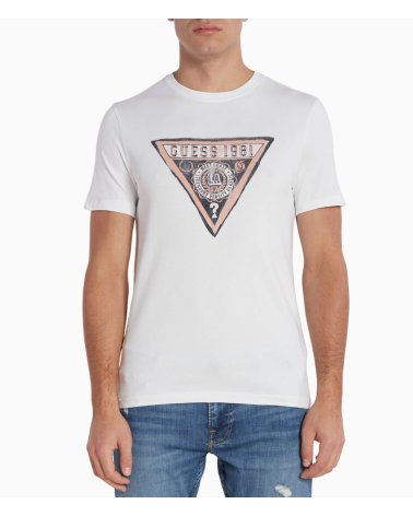 T-shirt Guess avec graphique triangulaire à l'avant