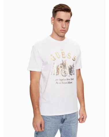 T-shirt Guess avec graphique triangulaire à l'avant
