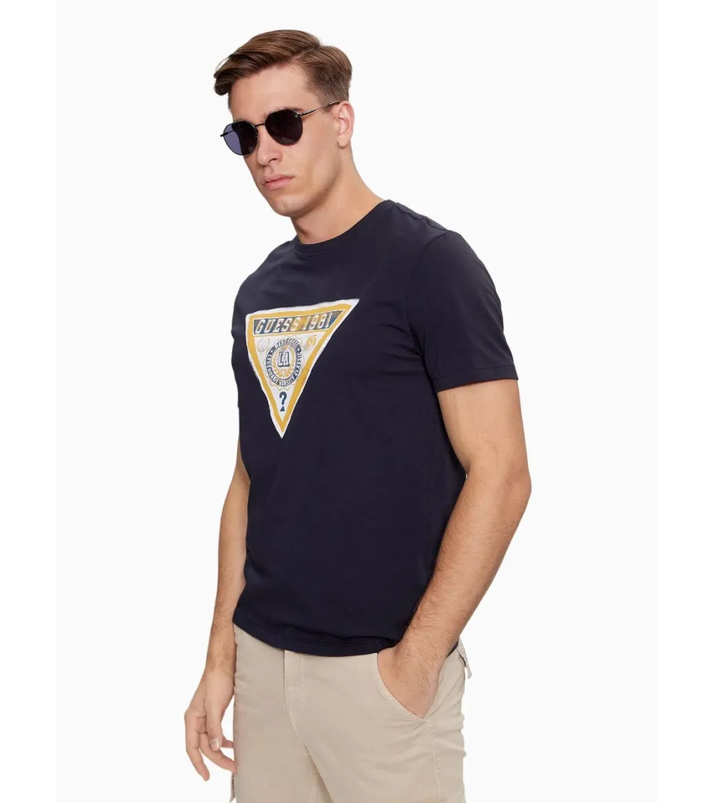 T-shirt Guess avec graphique triangulaire à l'avant