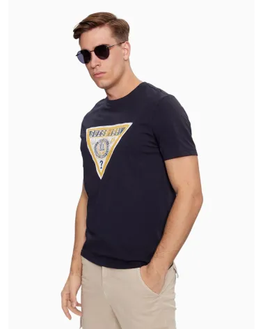 T-shirt Guess avec graphique triangulaire à l'avant