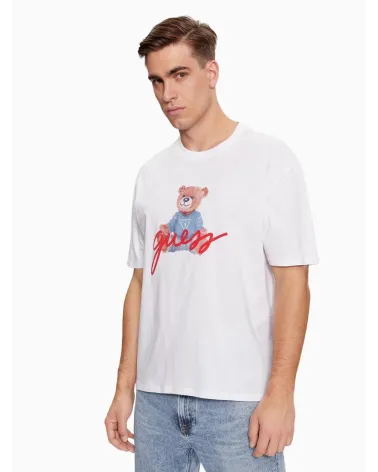 Guess T-shirt avec Imprimé Ours à Manches Courtes