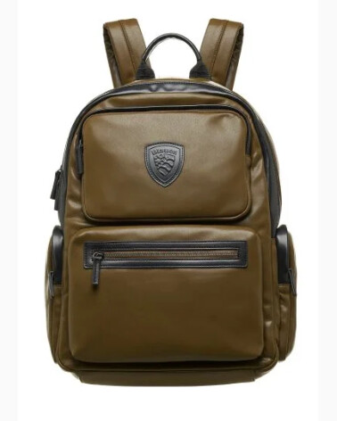 Blauer eco-leather backpack with front pockets