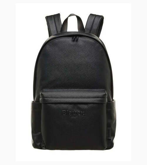 Blauer faux leather backpack with front pocket