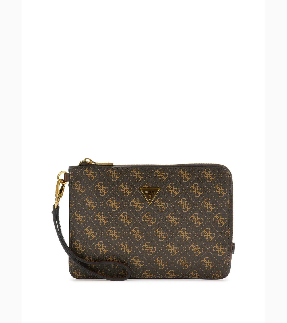 Guess Monogram Clutch mit Reißverschluss