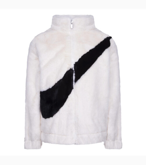 Nike Big Swoosh faux fur coat