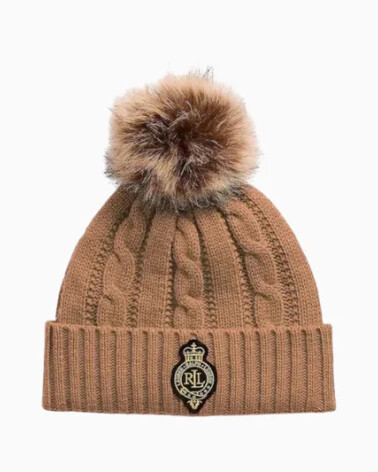 Ralph Lauren gorra trenzada con pompom