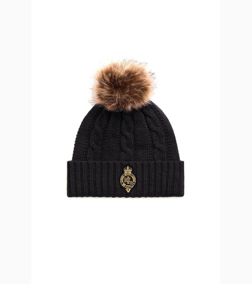 Ralph Lauren Zopfmuster Mütze mit Pompon