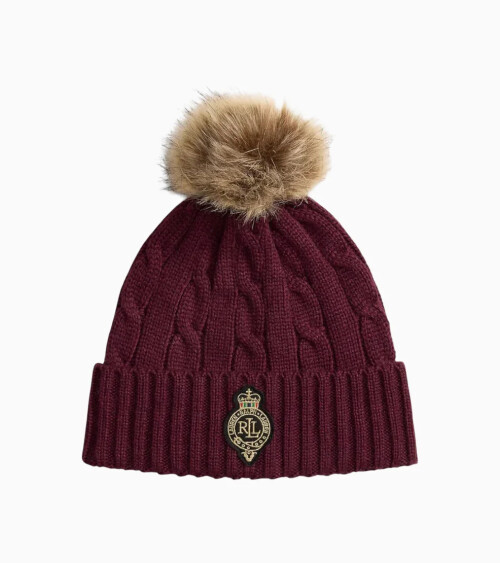 Ralph Lauren braided beanie with pompom
