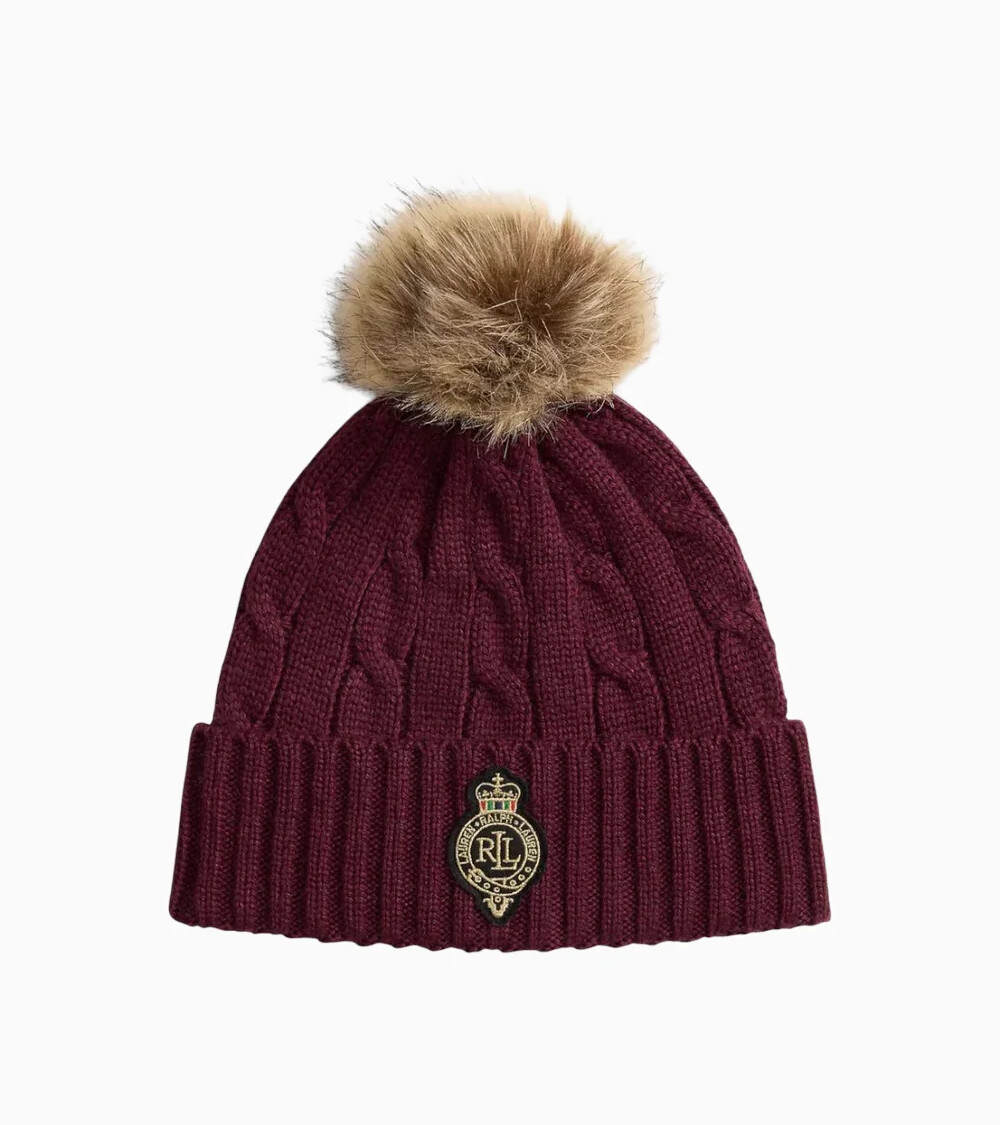 Ralph Lauren braided beanie with pompom