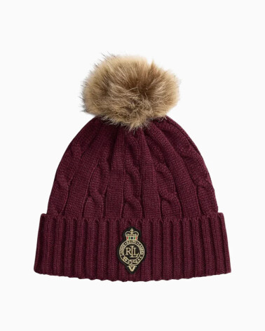 Ralph Lauren gorra trenzada con pompom