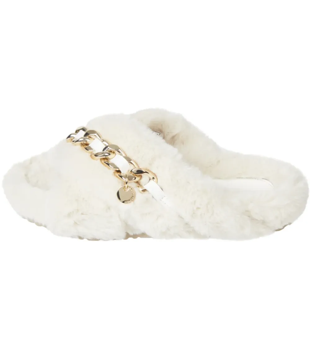 Tommy Hilfiger open toe fabric slippers