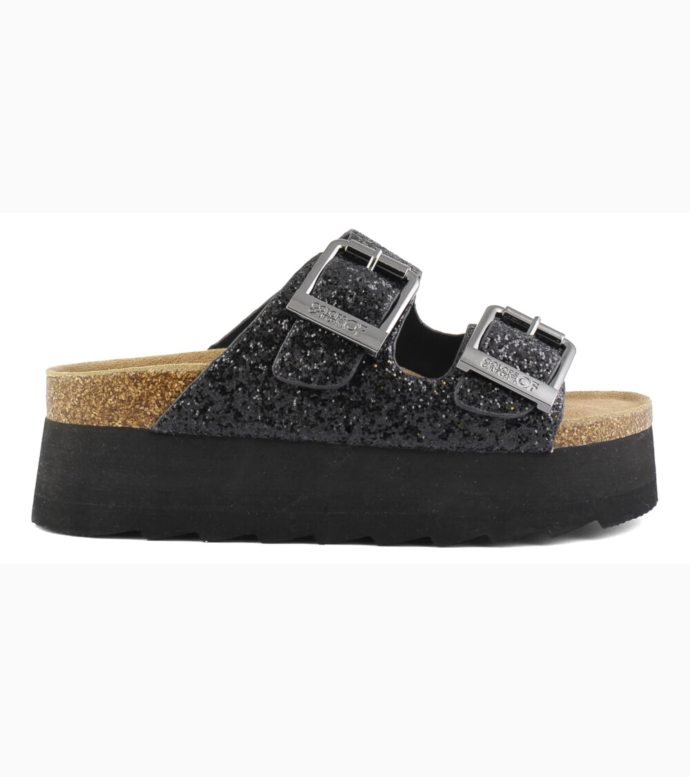 Colors Of California sandalias cuña glitter
