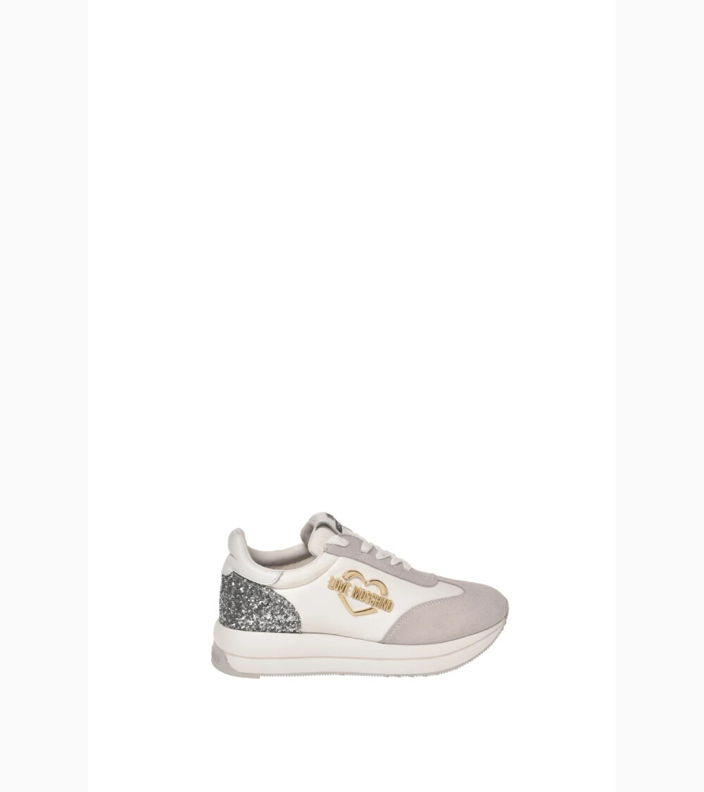 Love Moschino low sneakers in material and suede