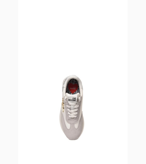 Love Moschino sneakers basse in materiale e camoscio