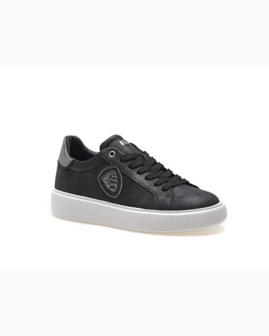 Blauer Niedrig Sneakers mit Logo und dicker Sohle