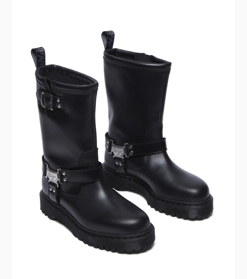 Dr Martens hohe Stiefel Schnallen und Reißverschluss