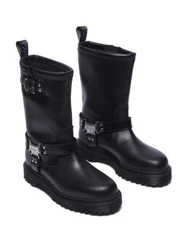 Dr Martens hohe Stiefel Schnallen und Reißverschluss