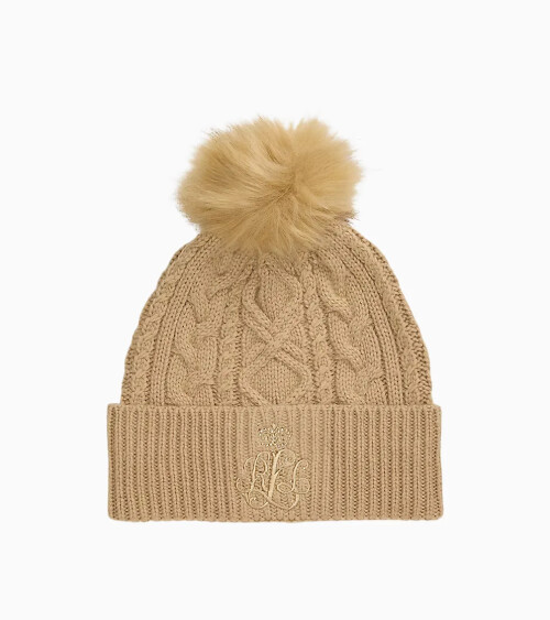 Ralph Lauren berretto in maglia con pom pom