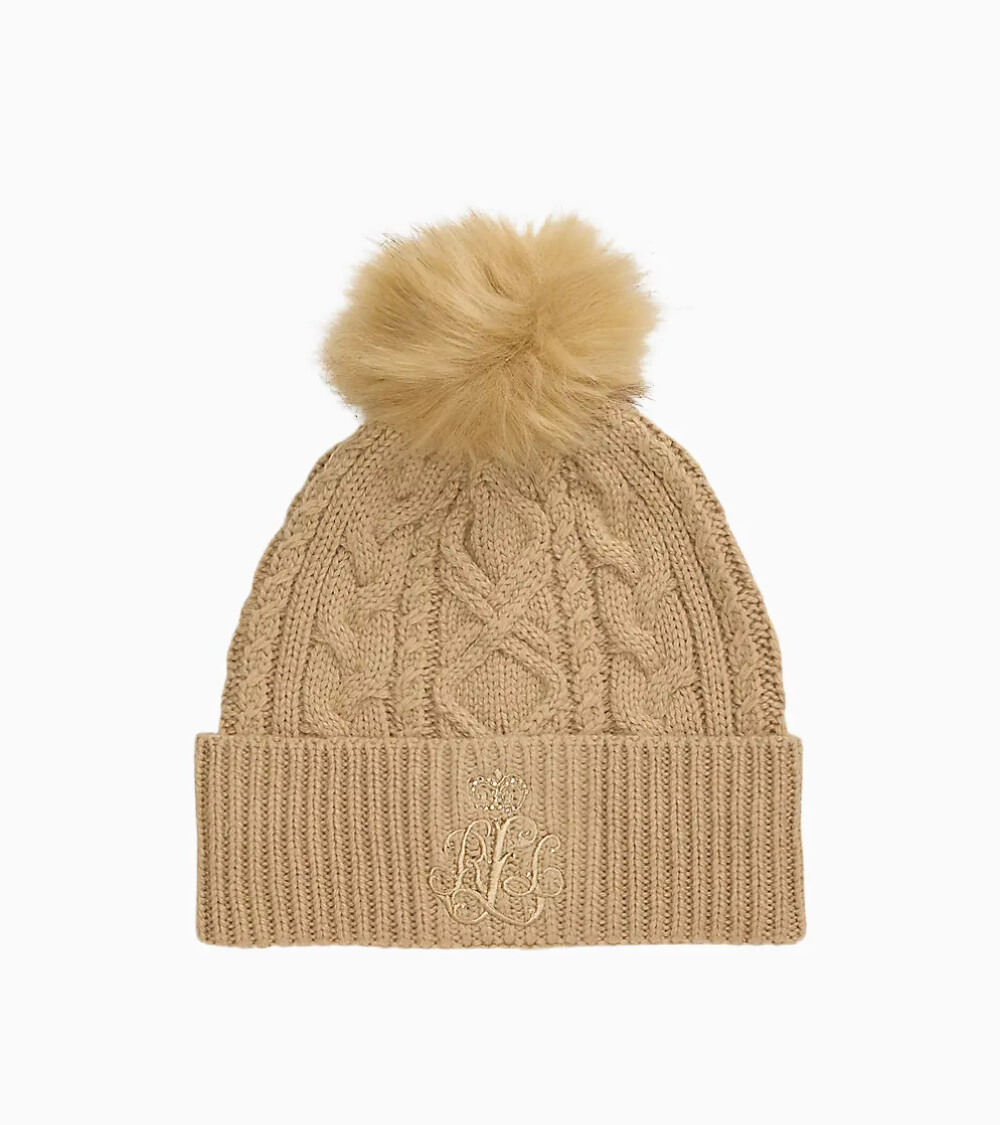 Ralph Lauren berretto in maglia con pom pom