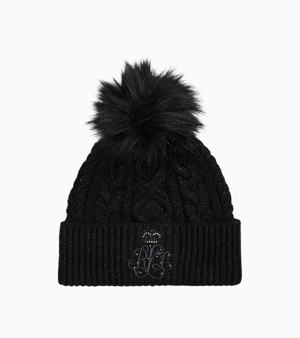 Ralph Lauren cable knit pom pom beanie