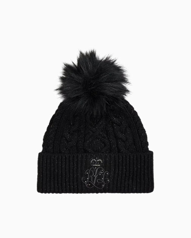 Ralph Lauren cable knit pom pom beanie