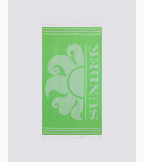 Sundek asciugamano mare con frange e logo
