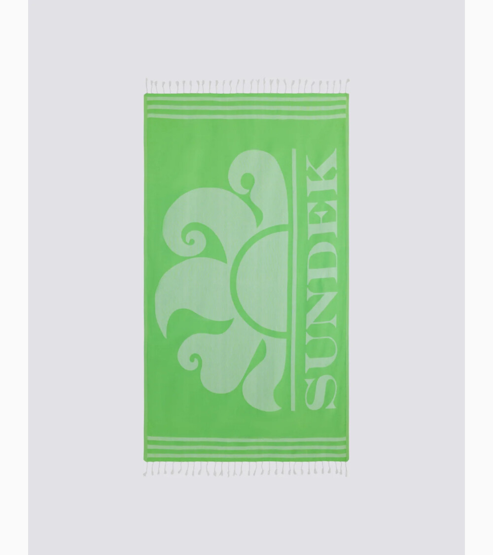 Sundek asciugamano mare con frange e logo
