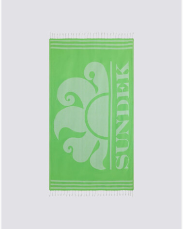 Sundek beach towel with fringes and logo