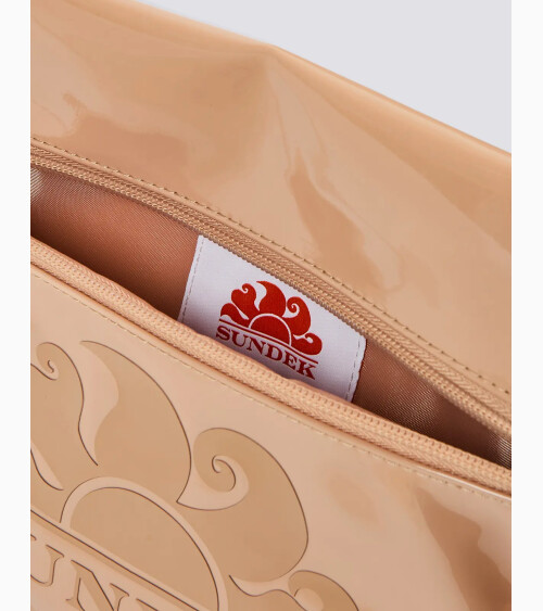 Sundek glänzende Strandtasche Reißverschluss