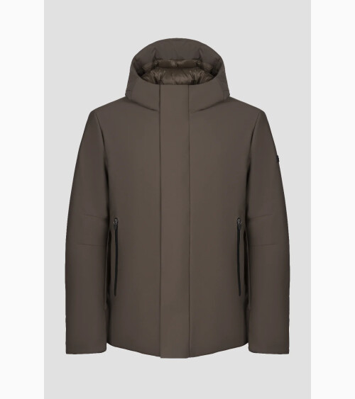 Canadian coat with hood and high collar