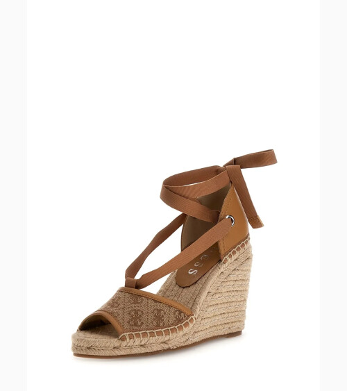 Guess scarpa con tacco wedge in corda