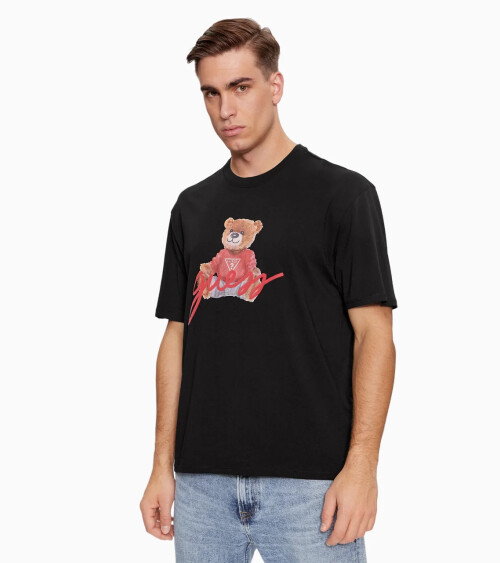 Guess T-shirt con stampa orso a maniche corte