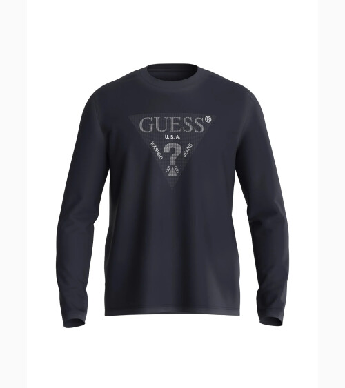 Guess T-shirt de manga larga logo triangular