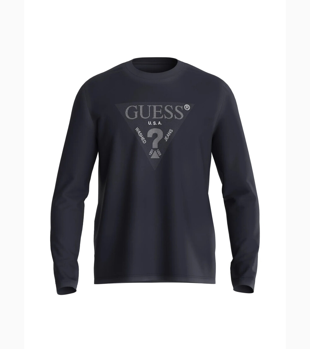 Guess T-shirt de manga larga logo triangular