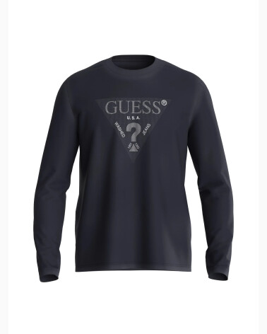 Guess T-shirt maniche lunghe logo triangolo