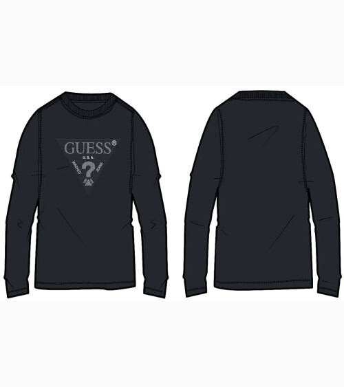 Guess Langarm-T-Shirt Dreieckslogo