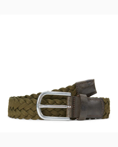 Timberland cintura intrecciata in tessuto e pelle