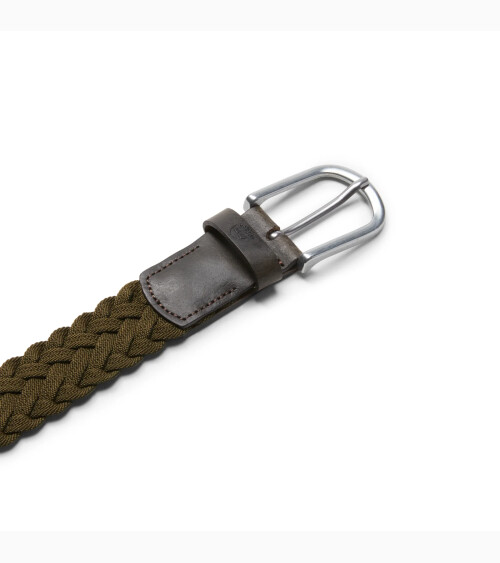 Timberland cintura intrecciata in tessuto e pelle