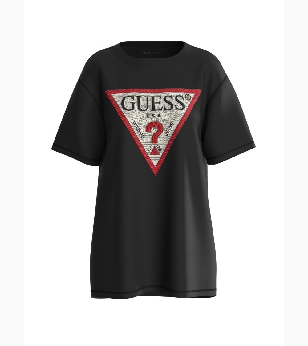 Camiseta Guess con logo triangular frontal
