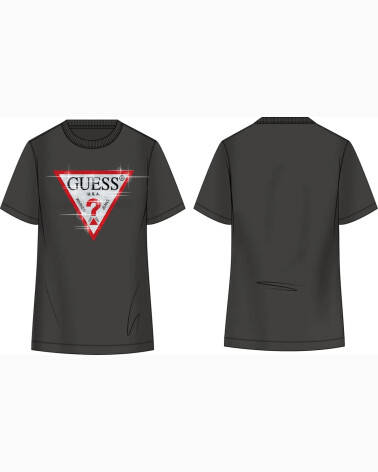 Guess T-Shirt mit dreieckigem Logo auf der Vorderseite