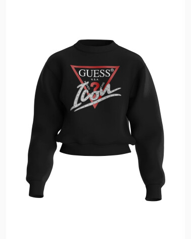 Guess felpa girocollo con logo centrale