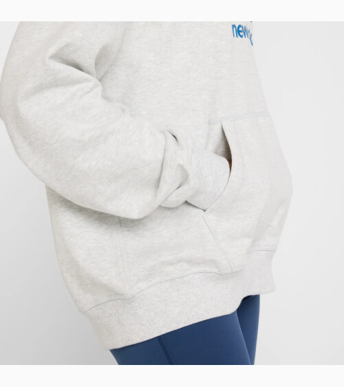 New Balance felpa cappuccio logo frontale