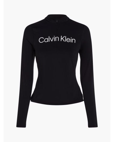 Calvin Klein T-shirt con zip e logo